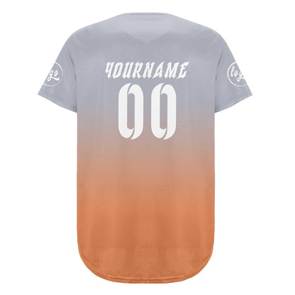 Custom Light Grey Light Orange Baseball Jersey Personalized Gradient Team Uniforms Shirt with Name Number