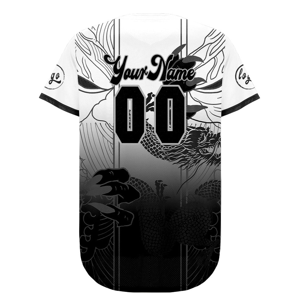 Custom White Black Baseball Jersey Personalized Gradient Team Uniforms Shirt with Name Number