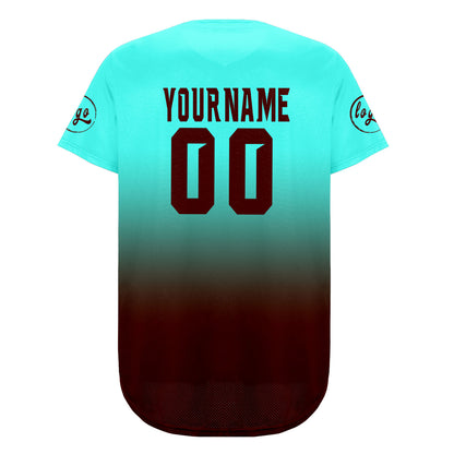 Custom Cyan Drake Brown Baseball Jersey Personalized Gradient Team Uniforms Shirt with Name Number