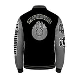 Custom Black Grey Letterman Varsity Jacket Personalized Embroidery Printing
