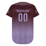 Custom Brown Purple Baseball Jersey Personalized Gradient Team Uniforms Shirt with Name Number