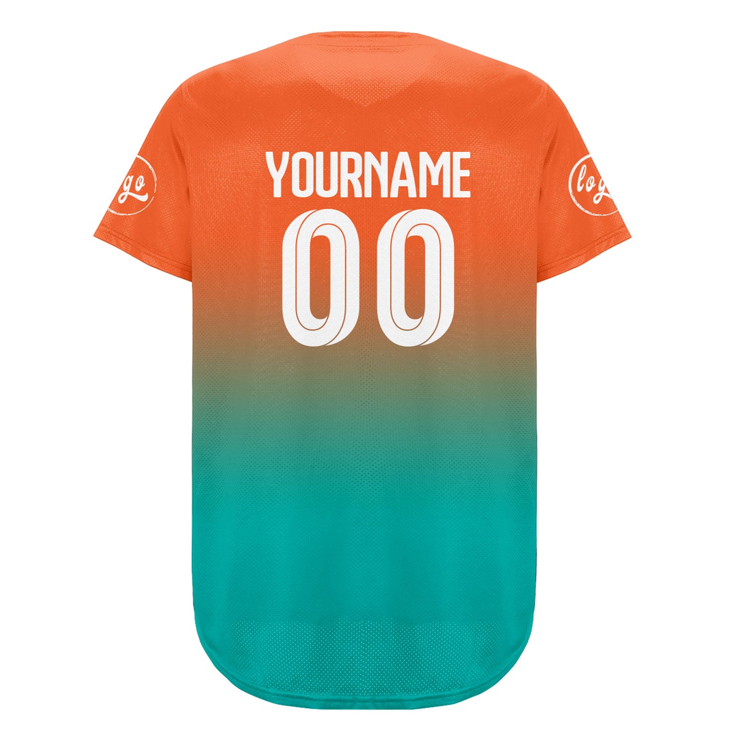 Custom Orange Cyan Baseball Jersey Personalized Gradient Team Uniforms Shirt with Name Number