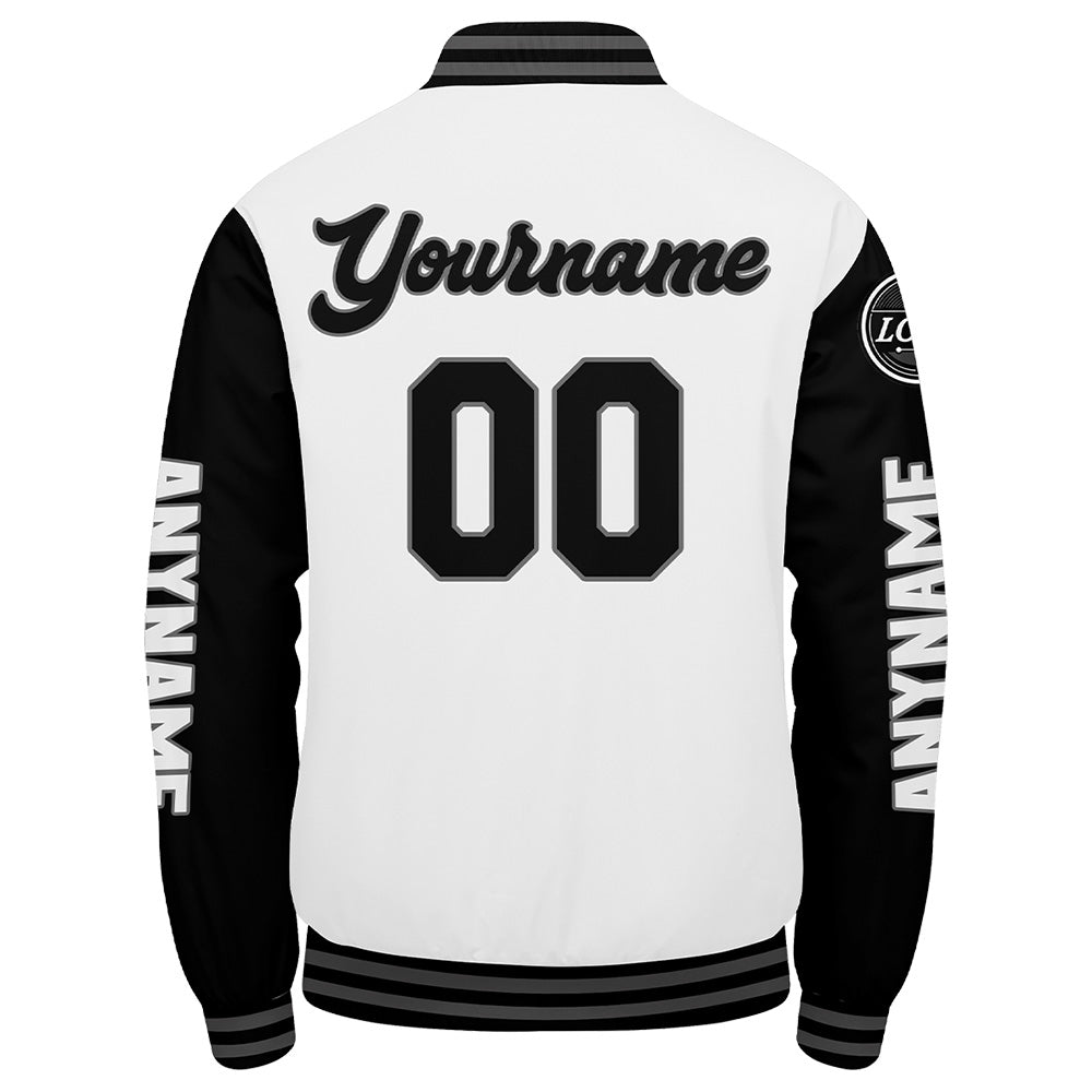 Custom Black White Varsity Jackets for Men Women Youth Personalized Letterman Jackets