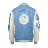Custom Blue White Letterman Varsity Jacket Personalized Embroidery Printing