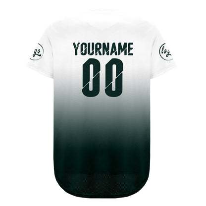 Custom White Dark Green Baseball Jersey Personalized Gradient Team Uniforms Shirt with Name Number