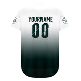 Custom White Dark Green Baseball Jersey Personalized Gradient Team Uniforms Shirt with Name Number