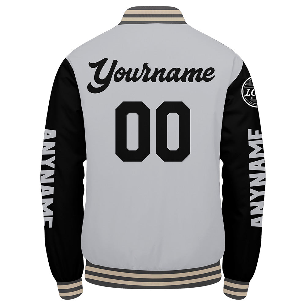 Custom Grey Black Cream Varsity Jackets for Men Women Youth Personalized Letterman Jackets