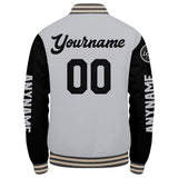 Custom Grey Black Cream Varsity Jackets for Men Women Youth Personalized Letterman Jackets