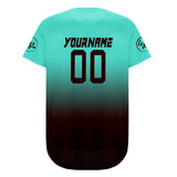 Custom Cyan Brown Baseball Jersey Personalized Gradient Team Uniforms Shirt with Name Number
