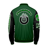 Custom Green Black Letterman Varsity Jacket Personalized Embroidery Printing