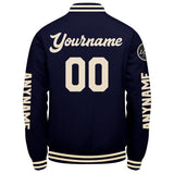 Custom Navy Cream Varsity Jackets for Men Women Youth Personalized Letterman Jackets