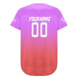 Custom Purple Pink Baseball Jersey Personalized Gradient Team Uniforms Shirt with Name Number