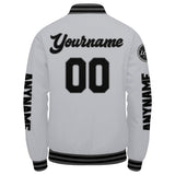 Custom Grey Black Varsity Jackets for Men Women Youth Personalized Letterman Jackets