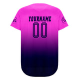 Custom Purple Navy Blue Baseball Jersey Personalized Gradient Team Uniforms Shirt with Name Number
