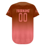 Custom Brown Pink Baseball Jersey Personalized Gradient Team Uniforms Shirt with Name Number
