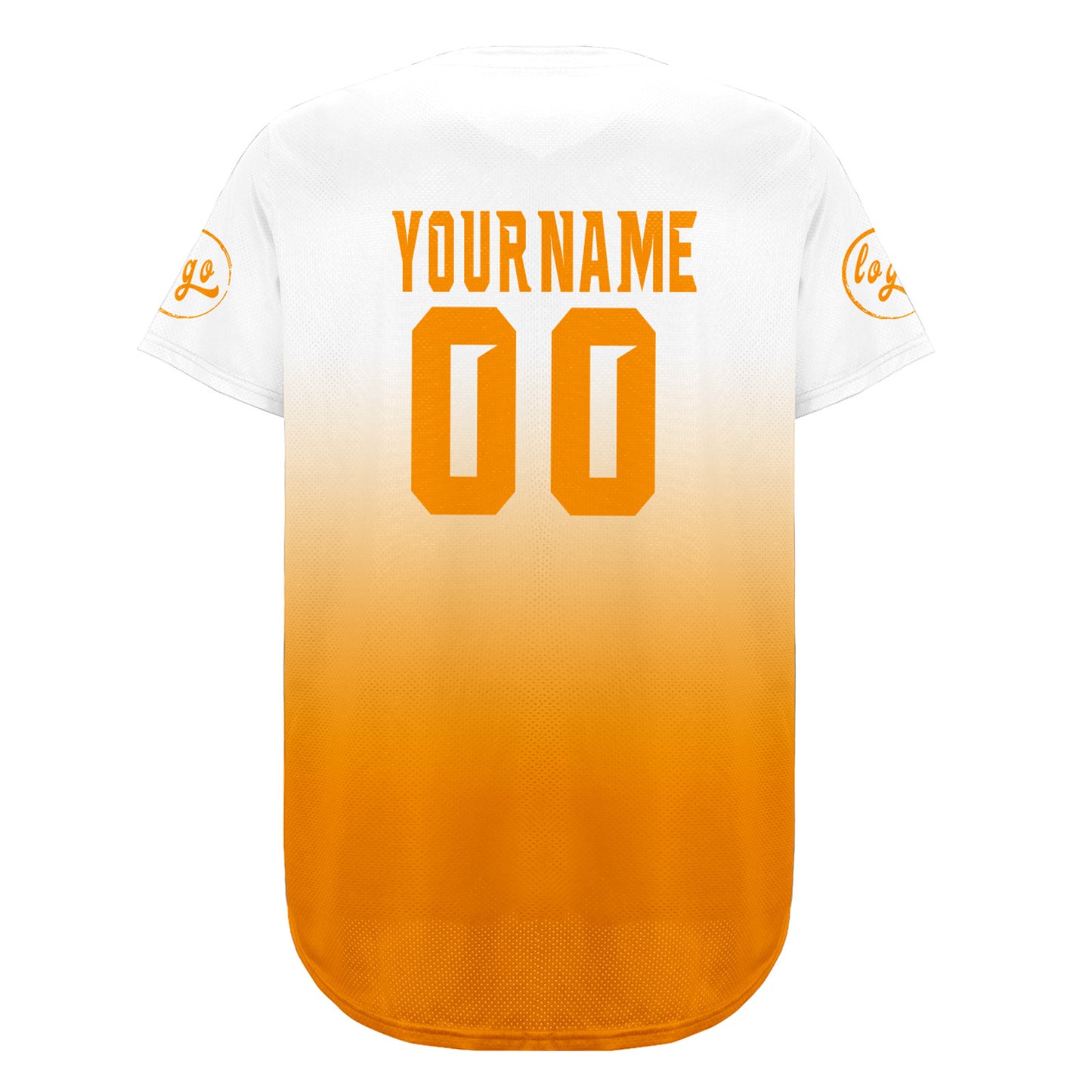 Custom White Orange Baseball Jersey Personalized Gradient Team Uniforms Shirt with Name Number