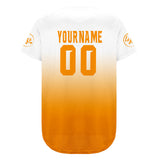 Custom White Orange Baseball Jersey Personalized Gradient Team Uniforms Shirt with Name Number