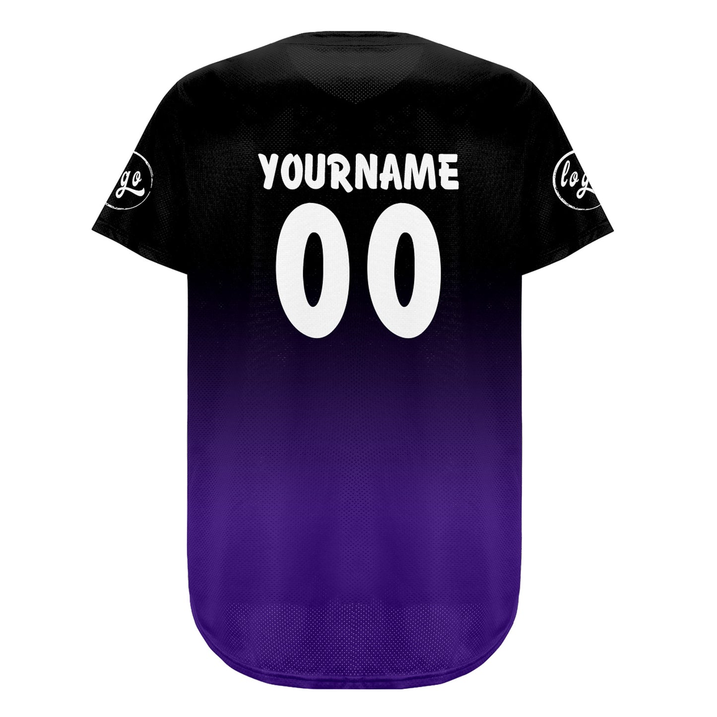 Custom Black Purple Baseball Jersey Personalized Gradient Team Uniforms Shirt with Name Number