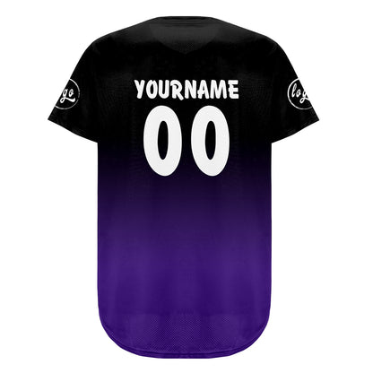 Custom Black Purple Baseball Jersey Personalized Gradient Team Uniforms Shirt with Name Number