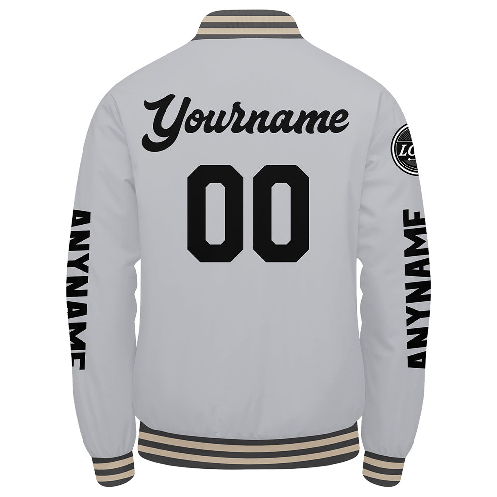 Custom Grey Black Varsity Jackets for Men Women Youth Personalized Letterman Jackets