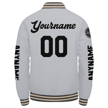 Custom Grey Black Varsity Jackets for Men Women Youth Personalized Letterman Jackets