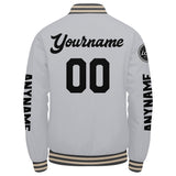Custom Grey Black Varsity Jackets for Men Women Youth Personalized Letterman Jackets