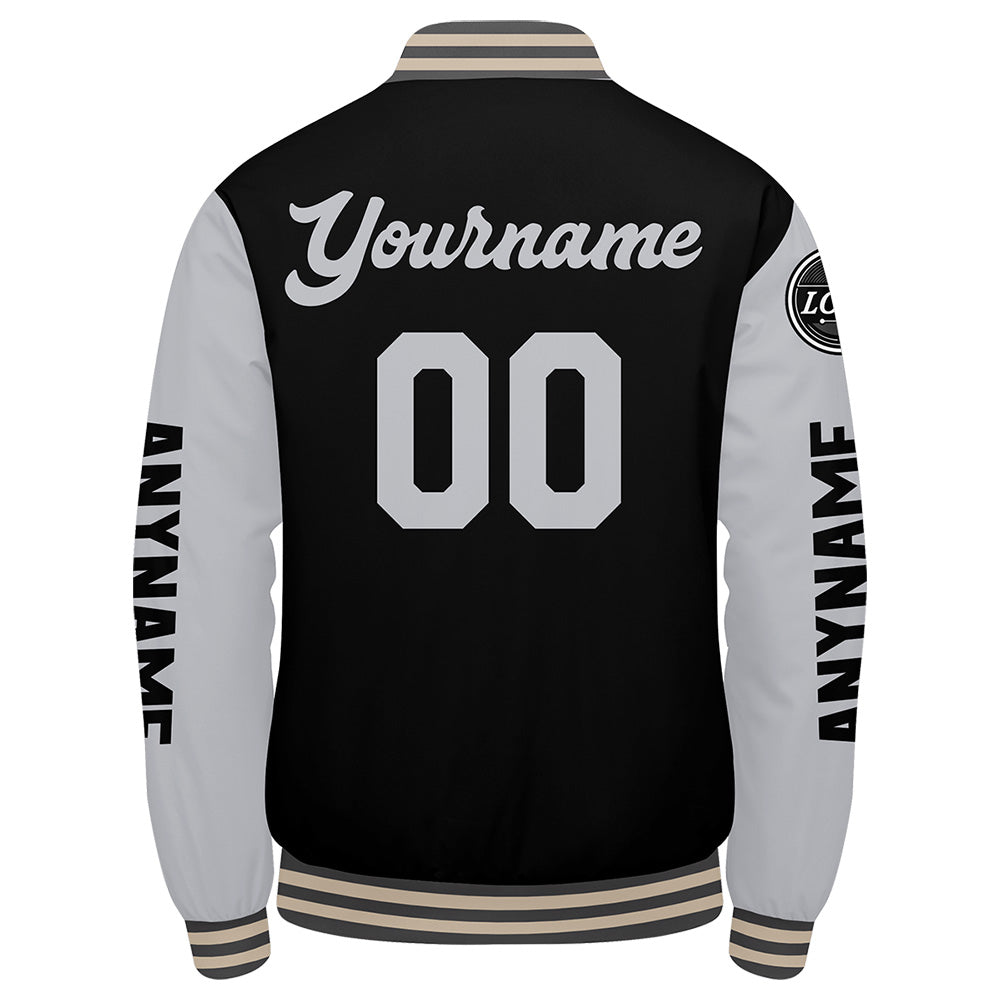 Custom Grey Black Cream Varsity Jackets for Men Women Youth Personalized Letterman Jackets