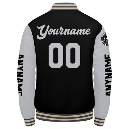 Custom Grey Black Cream Varsity Jackets for Men Women Youth Personalized Letterman Jackets