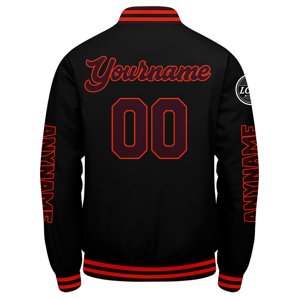Custom Marroon Black Orange Varsity Jackets for Men Women Youth Personalized Letterman Jackets