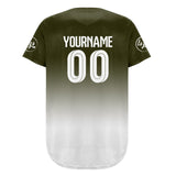 Custom Green White Baseball Jersey Personalized Gradient Team Uniforms Shirt with Name Number