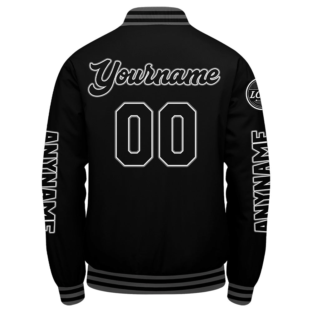 Custom Black Grey Varsity Jackets for Men Women Youth Personalized Letterman Jackets