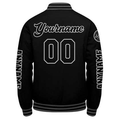 Custom Black Grey Varsity Jackets for Men Women Youth Personalized Letterman Jackets