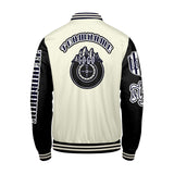Custom White Black Letterman Varsity Jacket Personalized Embroidery Printing