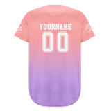 Custom Pink Light Purple Baseball Jersey Personalized Gradient Team Uniforms Shirt with Name Number