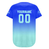 Custom Dark Blue Blue Baseball Jersey Personalized Gradient Team Uniforms Shirt with Name Number