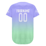 Custom Light Purple Light Green Baseball Jersey Personalized Gradient Team Uniforms Shirt with Name Number