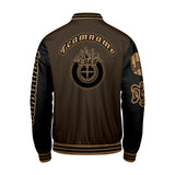 Custom Brown Black Letterman Varsity Jacket Personalized Embroidery Printing