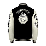 Custom Black White Letterman Varsity Jacket Personalized Embroidery Printing