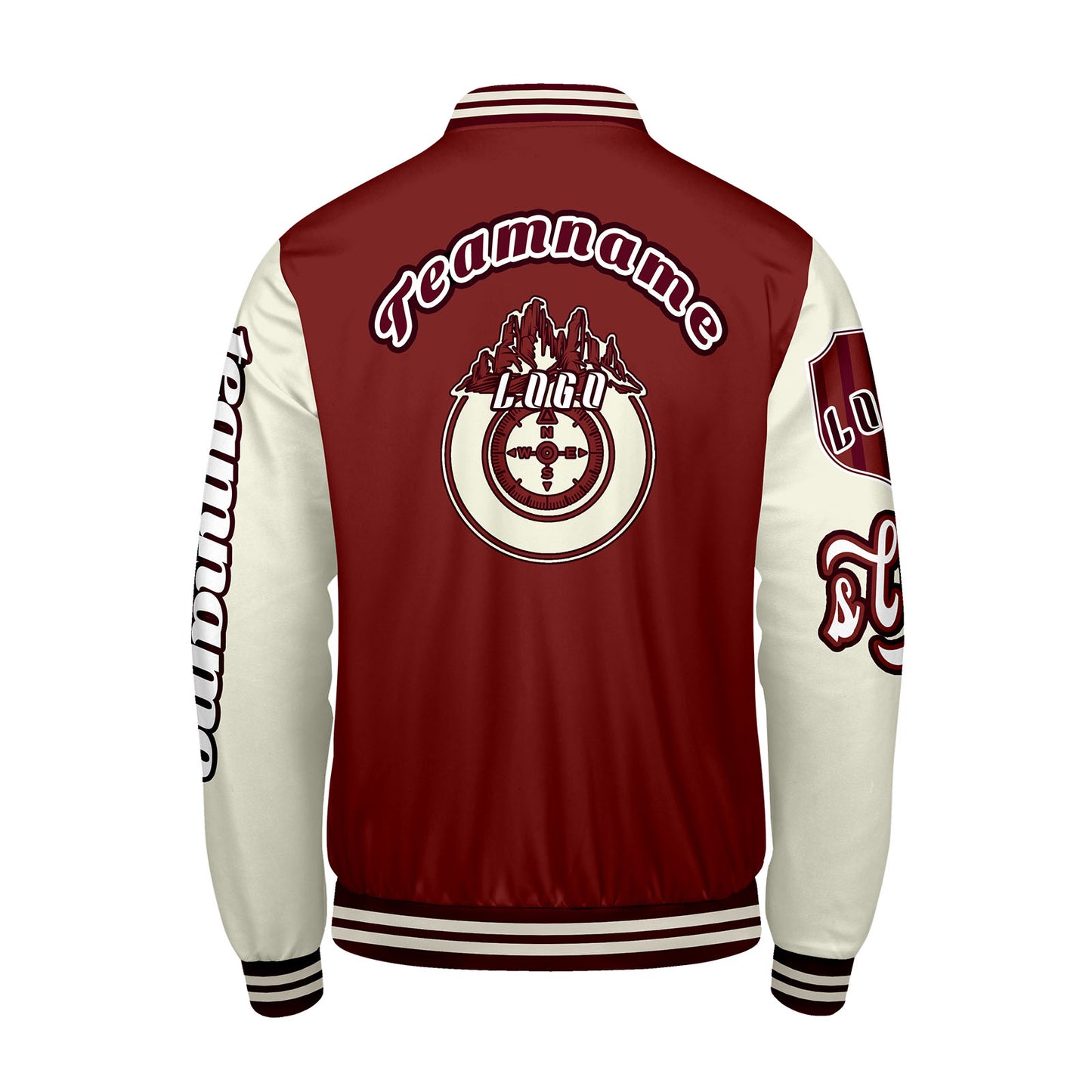 Custom Red White Letterman Varsity Jacket Personalized Embroidery Printing