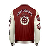 Custom Red White Letterman Varsity Jacket Personalized Embroidery Printing