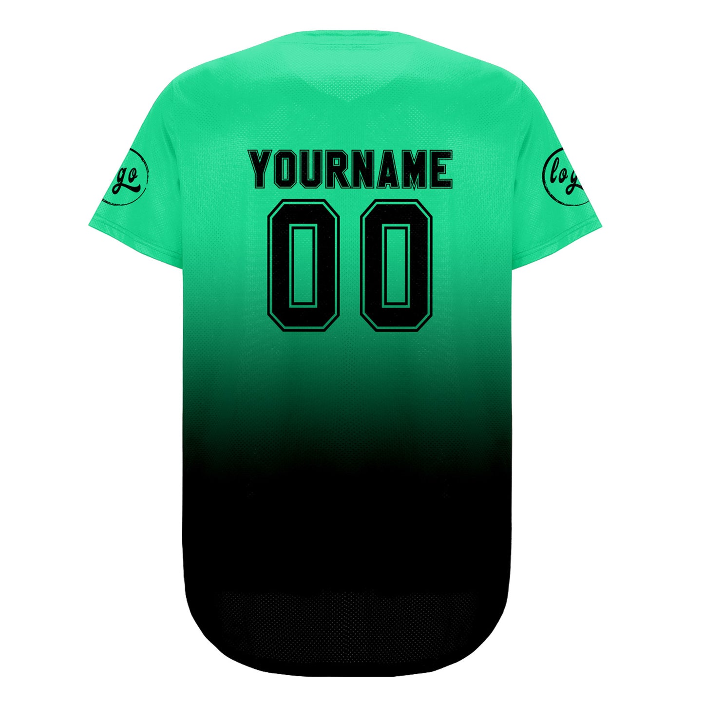 Custom Green Black Baseball Jersey Personalized Gradient Team Uniforms Shirt with Name Number