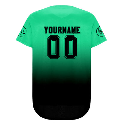 Custom Green Black Baseball Jersey Personalized Gradient Team Uniforms Shirt with Name Number