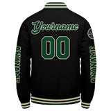 Custom Dark Green Black Cream Varsity Jackets for Men Women Youth Personalized Letterman Jackets