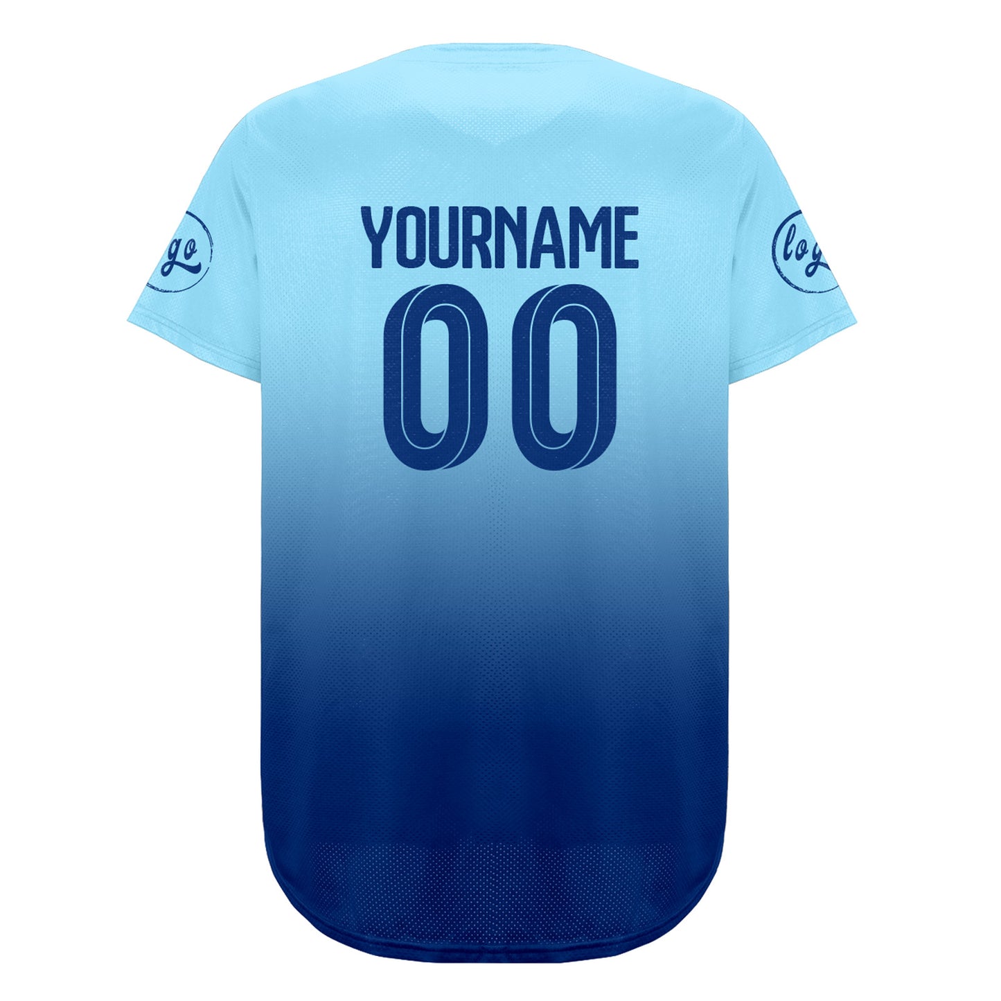Custom Light Blue Blue Baseball Jersey Personalized Gradient Team Uniforms Shirt with Name Number