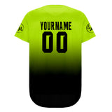 Custom Bright Cyan Black Baseball Jersey Personalized Gradient Team Uniforms Shirt with Name Number