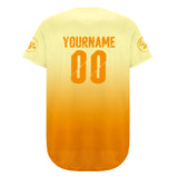 Custom Light Yellow Orange Baseball Jersey Personalized Gradient Team Uniforms Shirt with Name Number