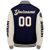 Custom Navy Cream Varsity Jackets for Men Women Youth Personalized Letterman Jackets