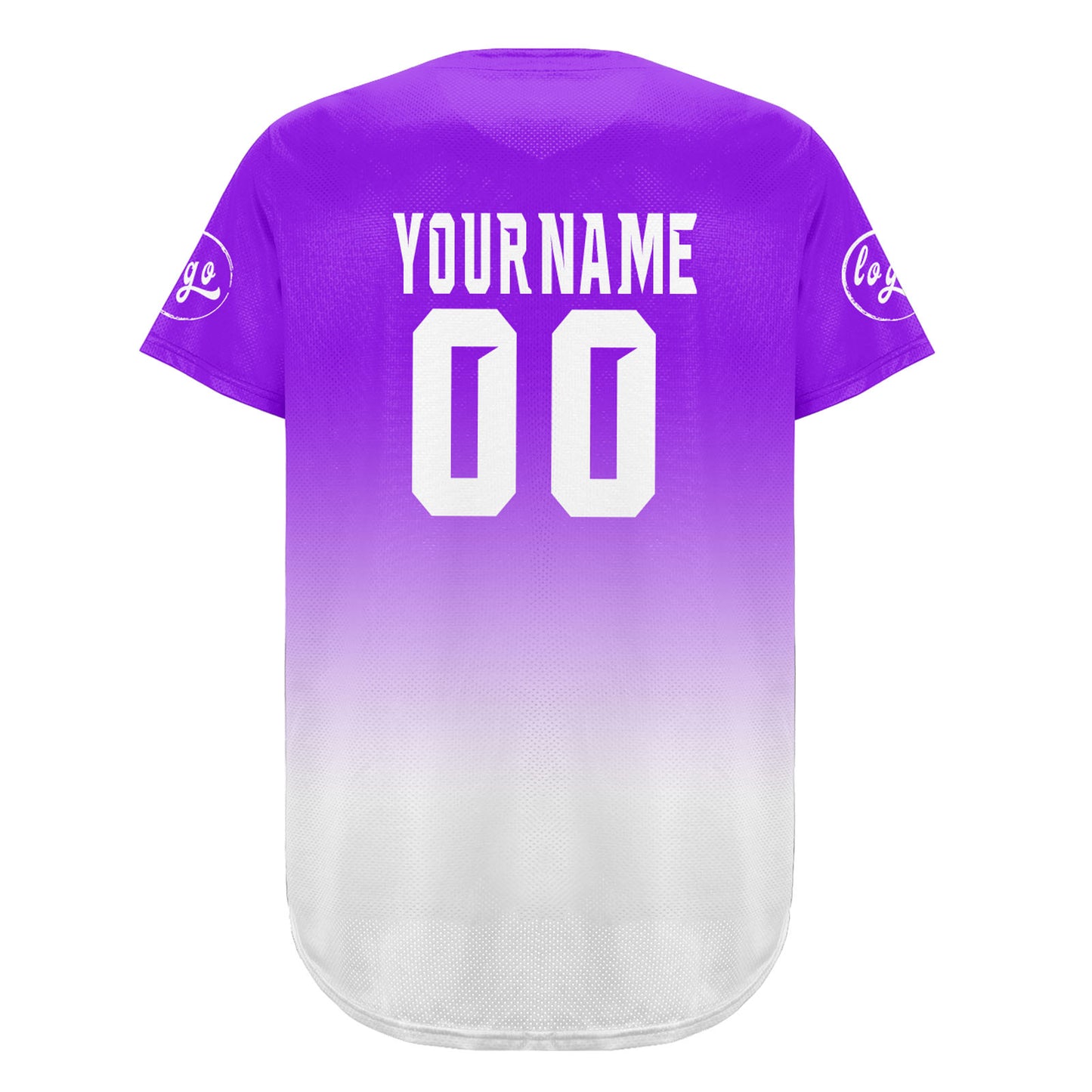Custom Purple White Baseball Jersey Personalized Gradient Team Uniforms Shirt with Name Number