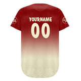 Custom Red White Baseball Jersey Personalized Gradient Team Uniforms Shirt with Name Number