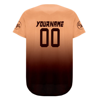 Custom Light Brown Brown Baseball Jersey Personalized Gradient Team Uniforms Shirt with Name Number